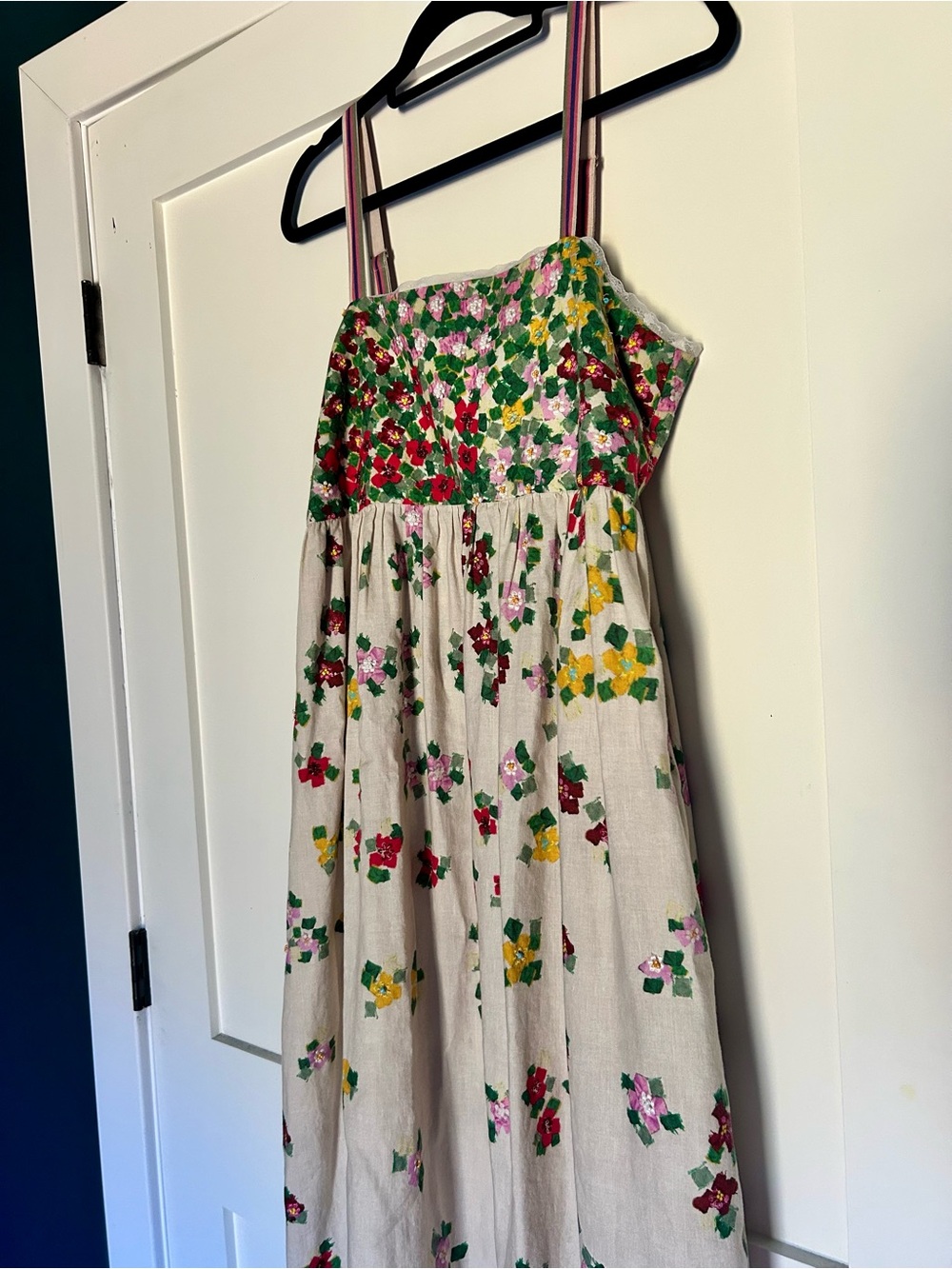 Anthropologie Payal Pratap Pendulina floral print midi with beading Small